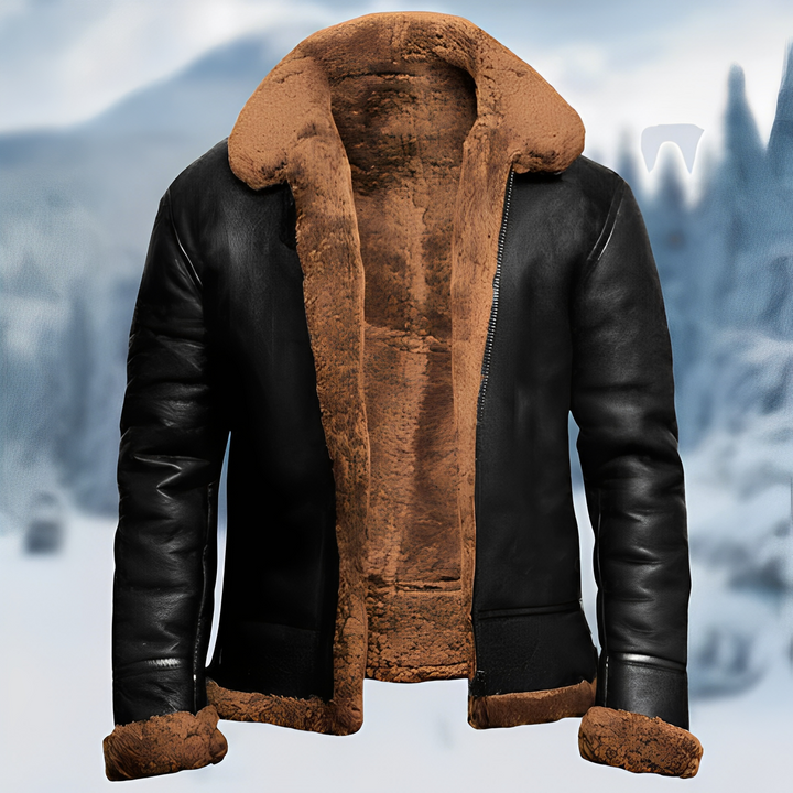 Jefferson - Robuste Herrenlederjacke mit Kragen