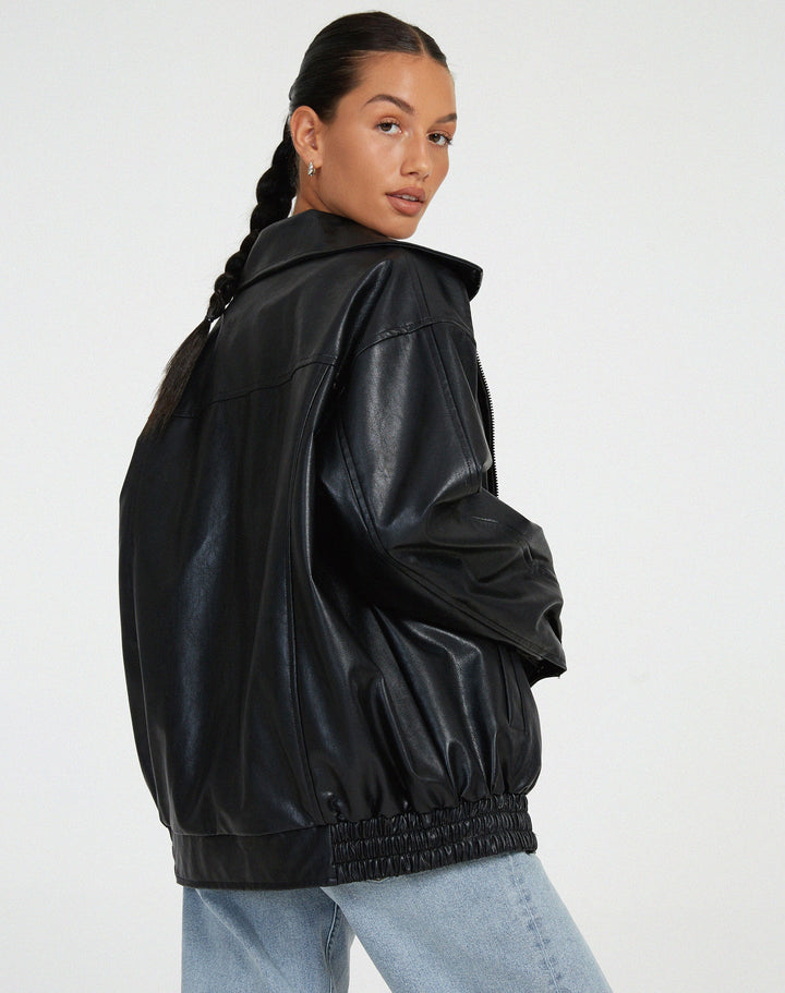 Anouk – Breite Damenlederjacke