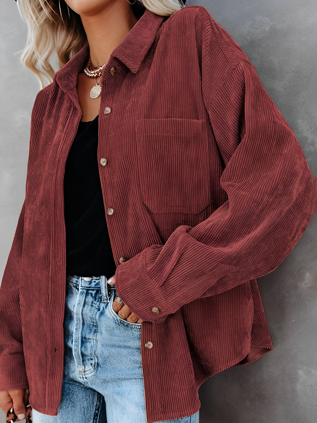 Filena - Kord Knopf-Jacke