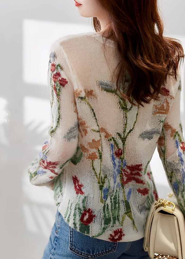 Gisselle - Eleganter Damenpullover mit Blumenmuster