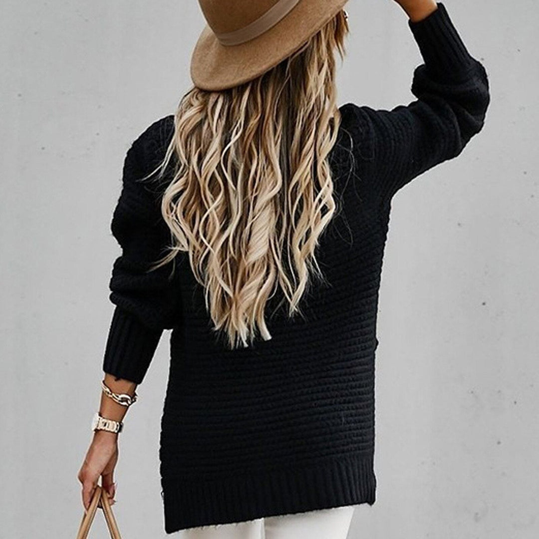 Thistle - Herbststrickpullover mit Halbem Kragen