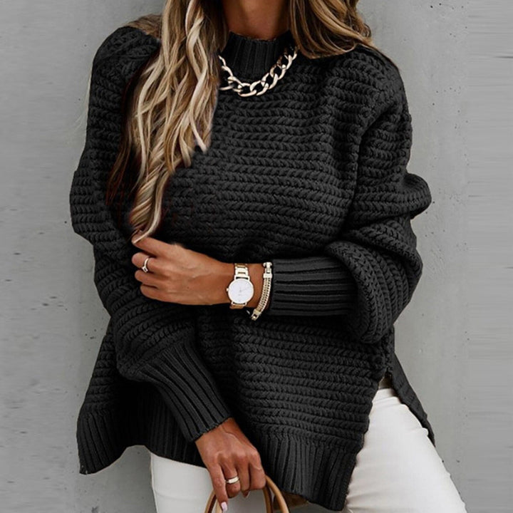 Thistle - Herbststrickpullover mit Halbem Kragen