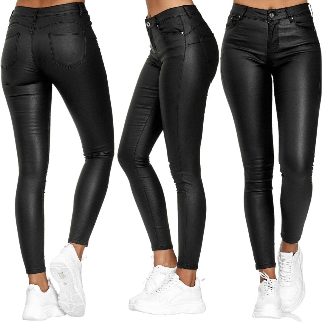 Dina – Stretch-Modehose aus Lederimitat
