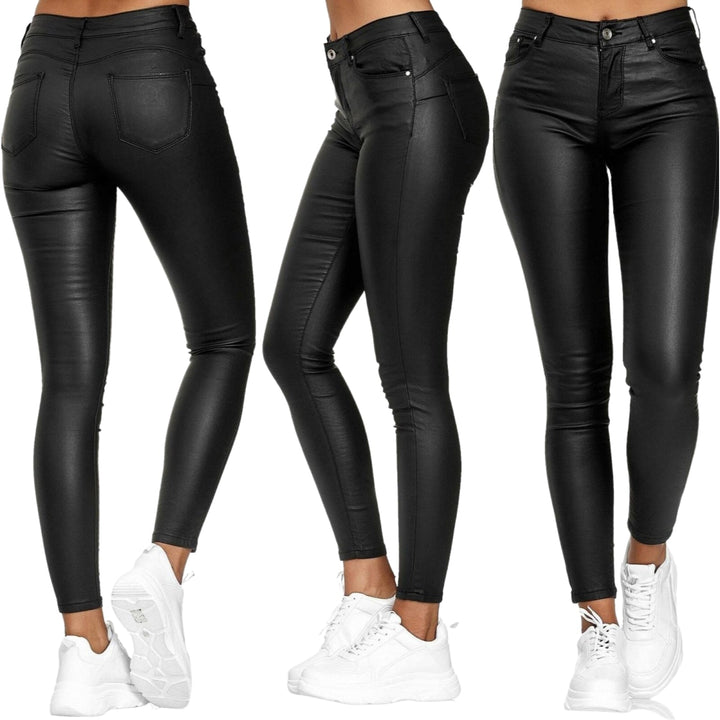 Dina – Stretch-Modehose aus Lederimitat