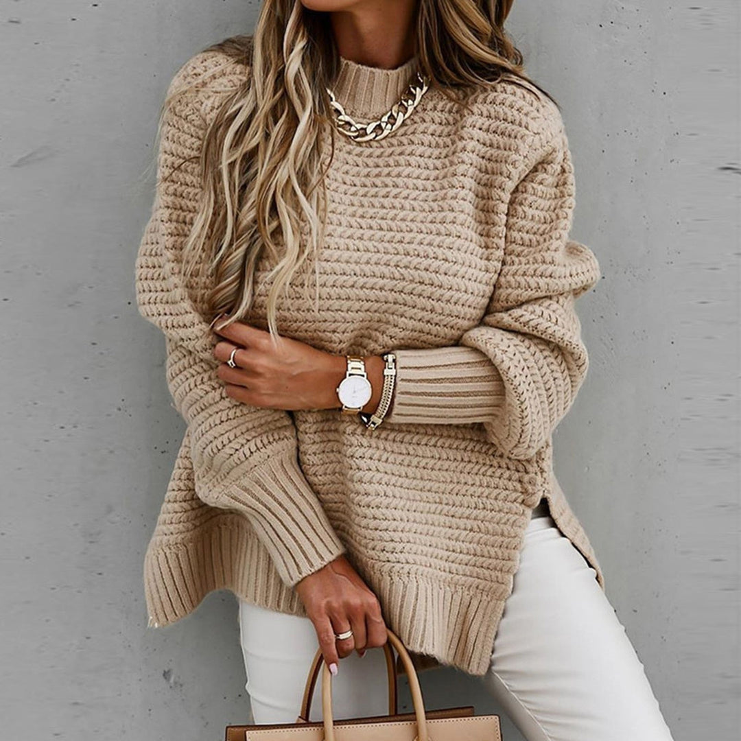 Thistle - Herbststrickpullover mit Halbem Kragen