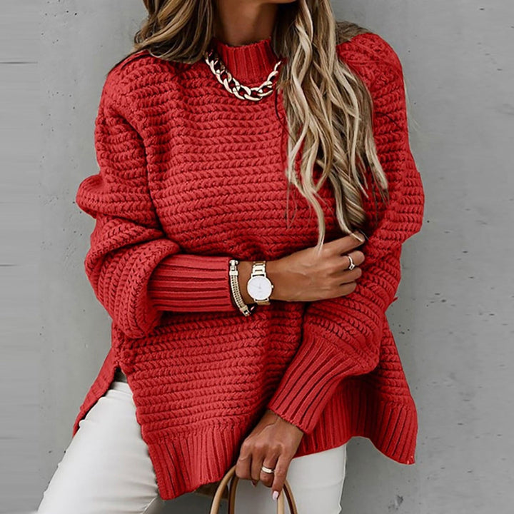 Thistle - Herbststrickpullover mit Halbem Kragen