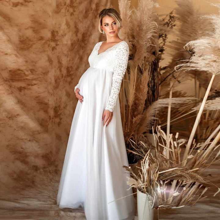 Ilaria - Schwangerschafts-Maxikleid aus Spitze