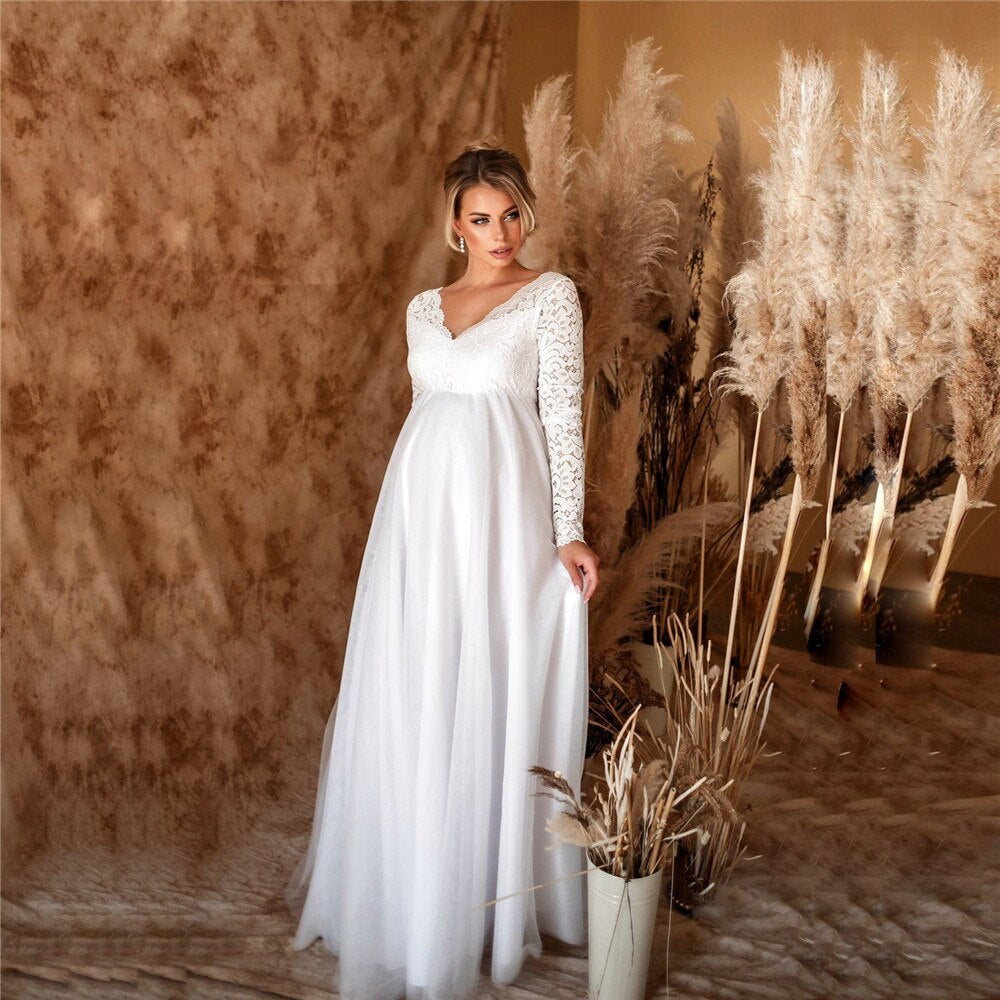 Ilaria - Schwangerschafts-Maxikleid aus Spitze