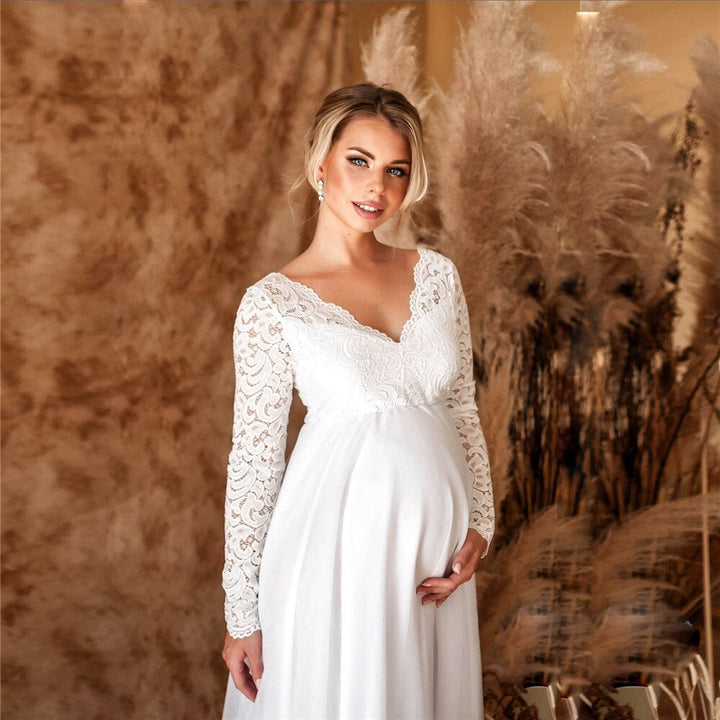 Ilaria - Schwangerschafts-Maxikleid aus Spitze