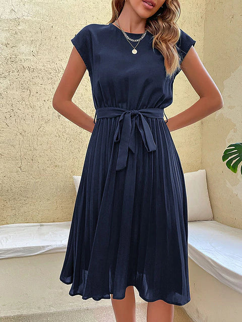 Klara - Sommer Minikleid Plissiert Kurzarm Damen