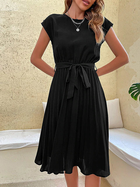 Klara - Sommer Minikleid Plissiert Kurzarm Damen
