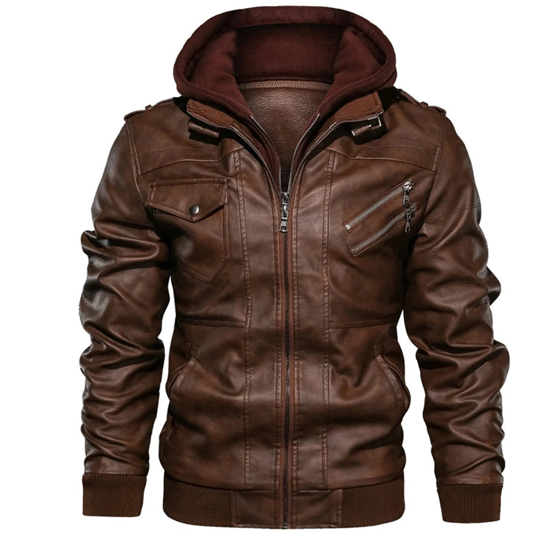 Legolas - Coole Lederjacke mit Kapuze für Männer