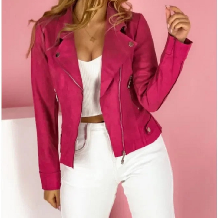 Aika - Damen Lederjacke im Biker-Stil, Modern & Leicht