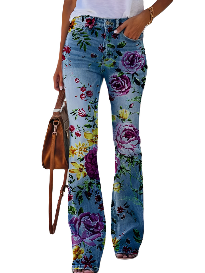 Glenna - Damen Sommerhose mit Blumenmuster