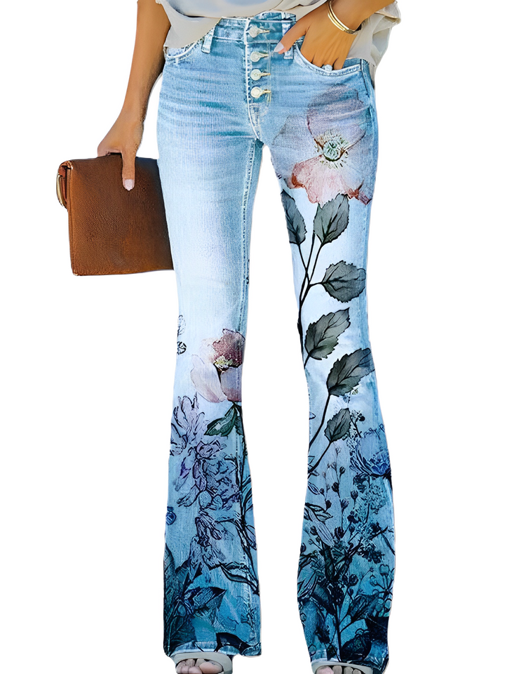 Glenna - Damen Sommerhose mit Blumenmuster