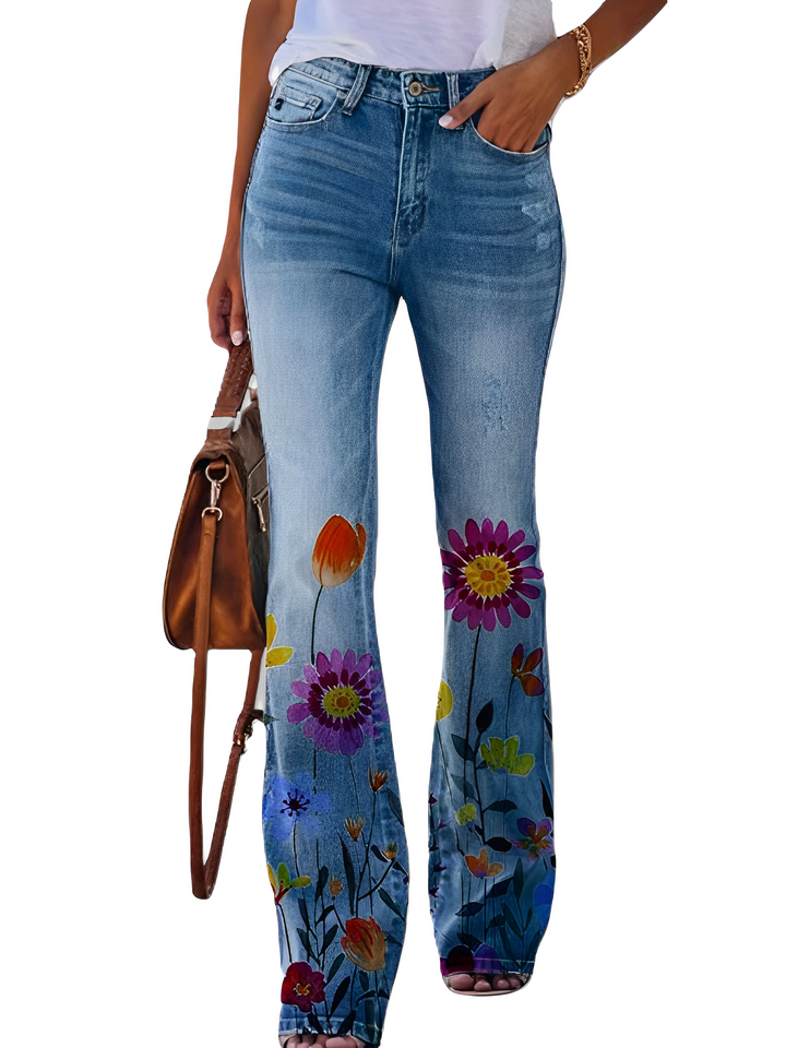 Glenna - Damen Sommerhose mit Blumenmuster