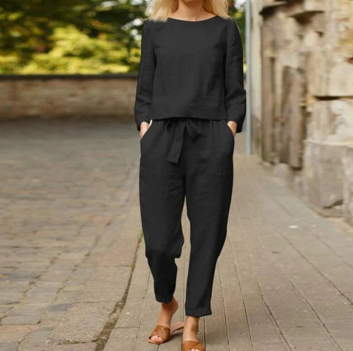 Nikki - Atmungsaktives Leinenkleid-Set