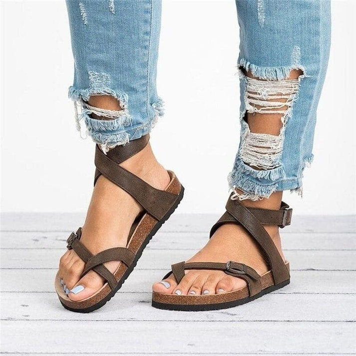 Danna - Klassische Ledersandalen