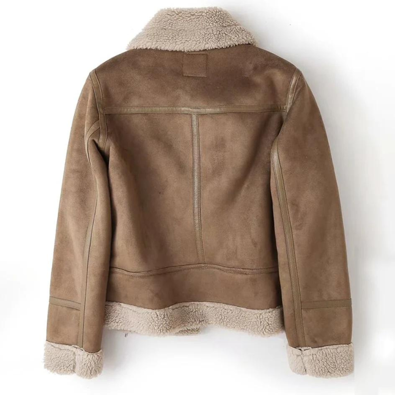 Macie – Lederjacke mit Sherpa-Innenfutter