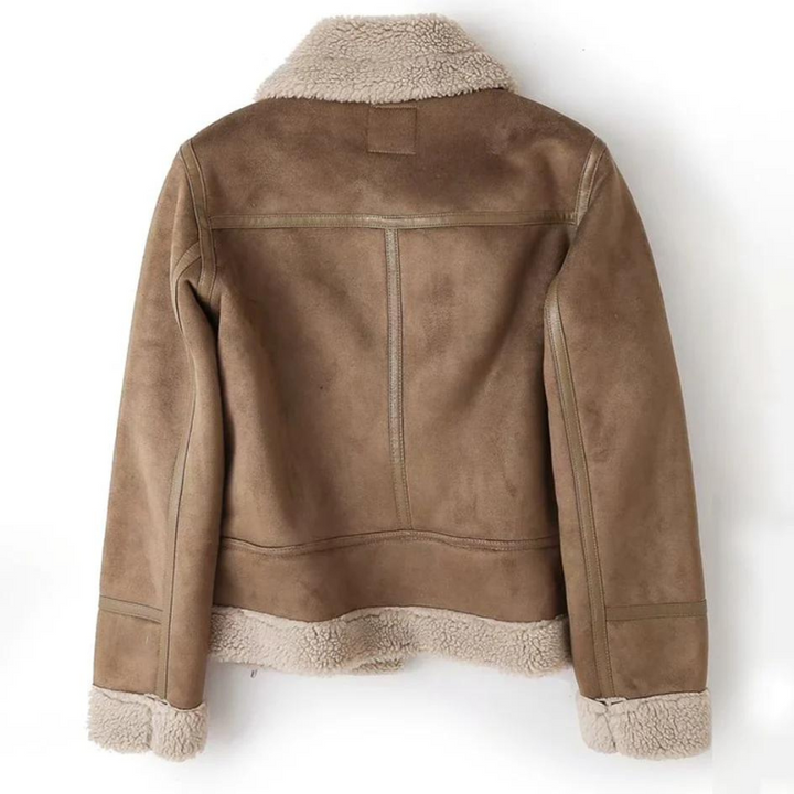 Macie – Lederjacke mit Sherpa-Innenfutter