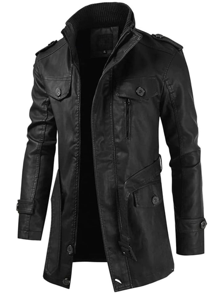 Brook - Strapazierfähige lange Herrenlederjacke