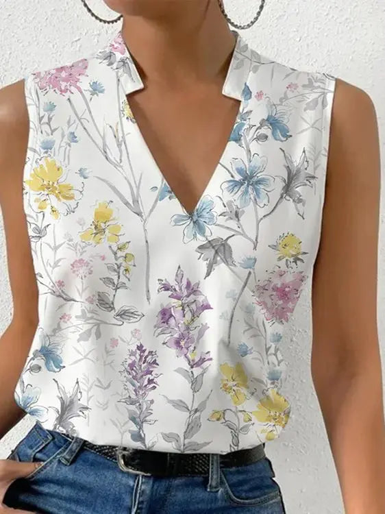 Jobelyn - Legeres Damen-Sommertop mit V-Ausschnitt