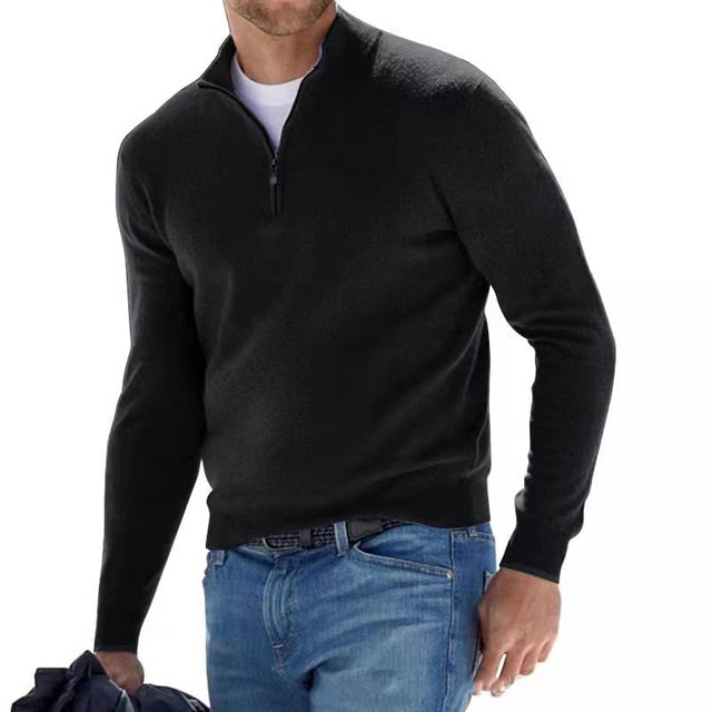 Franco - V-Ausschnitt Pulli mit Reißverschluss