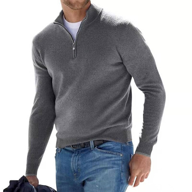 Franco - V-Ausschnitt Pulli mit Reißverschluss