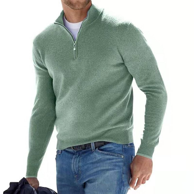 Franco - V-Ausschnitt Pulli mit Reißverschluss