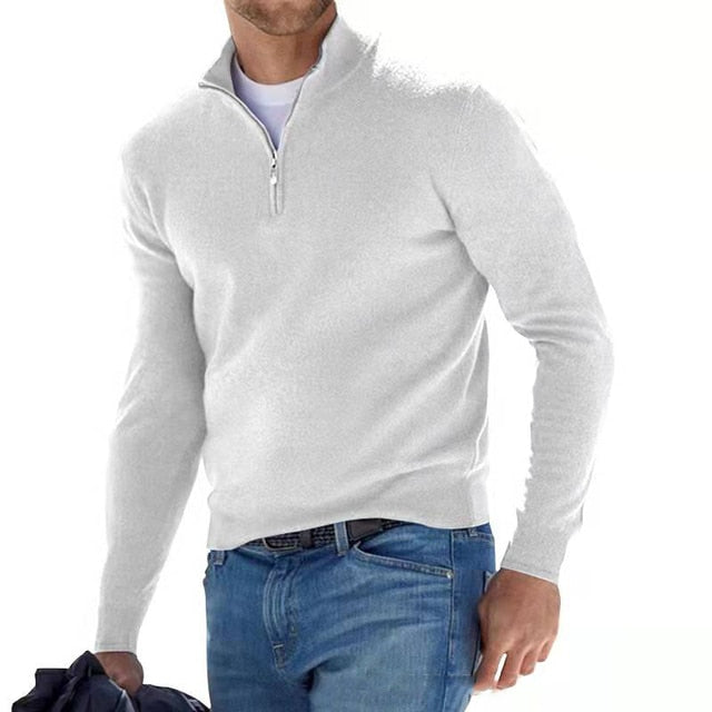 Franco - V-Ausschnitt Pulli mit Reißverschluss