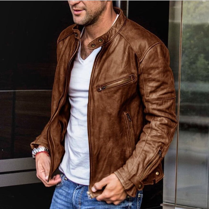 Steve - Stylische und wetterfeste Herrenlederjacke