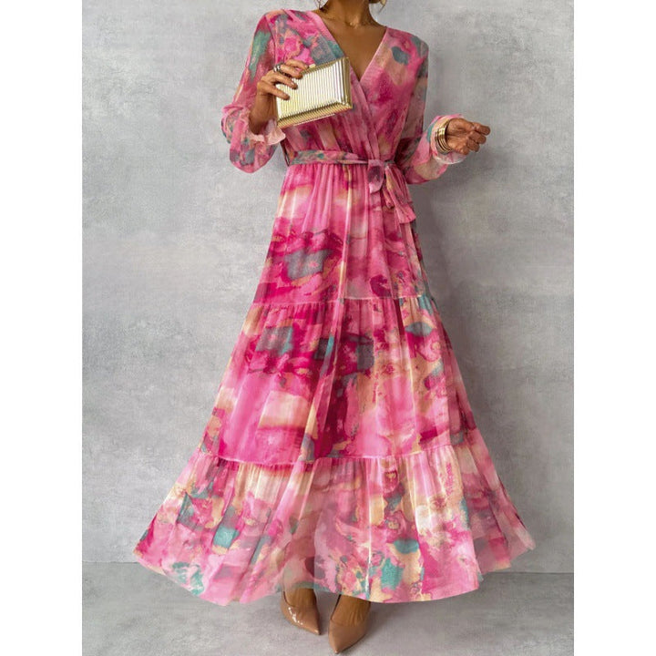 Lily - Künstlerisches Fluss Maxikleid