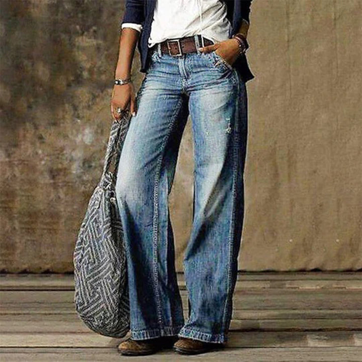 Loreth - Damen-Stoffhose mit weitem Bein