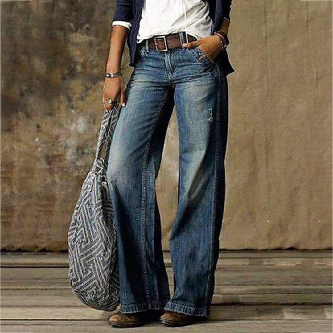 Loreth - Damen-Stoffhose mit weitem Bein