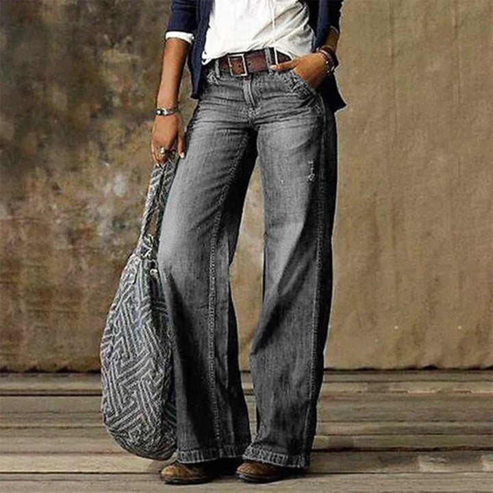 Loreth - Damen-Stoffhose mit weitem Bein
