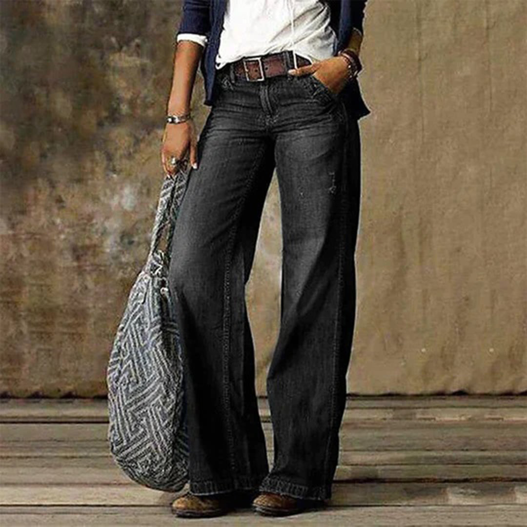 Loreth - Damen-Stoffhose mit weitem Bein