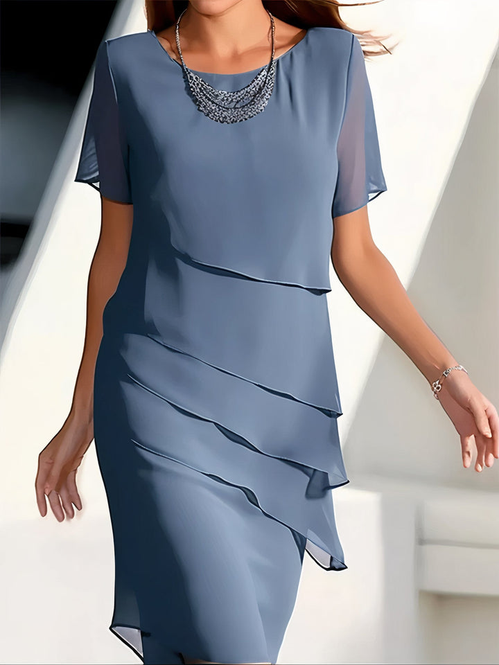 Bernadette - Plissiertes Chiffonkleid