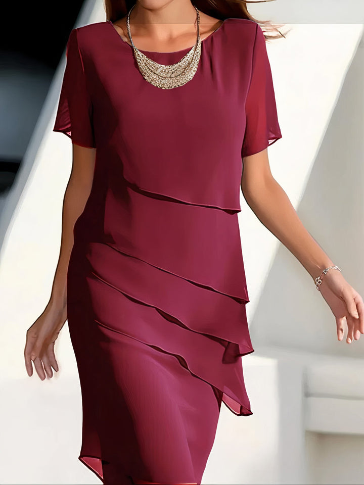 Bernadette - Plissiertes Chiffonkleid