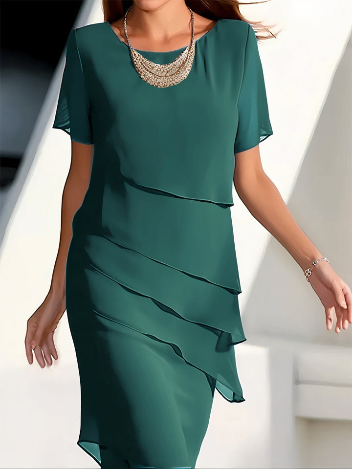 Bernadette - Plissiertes Chiffonkleid