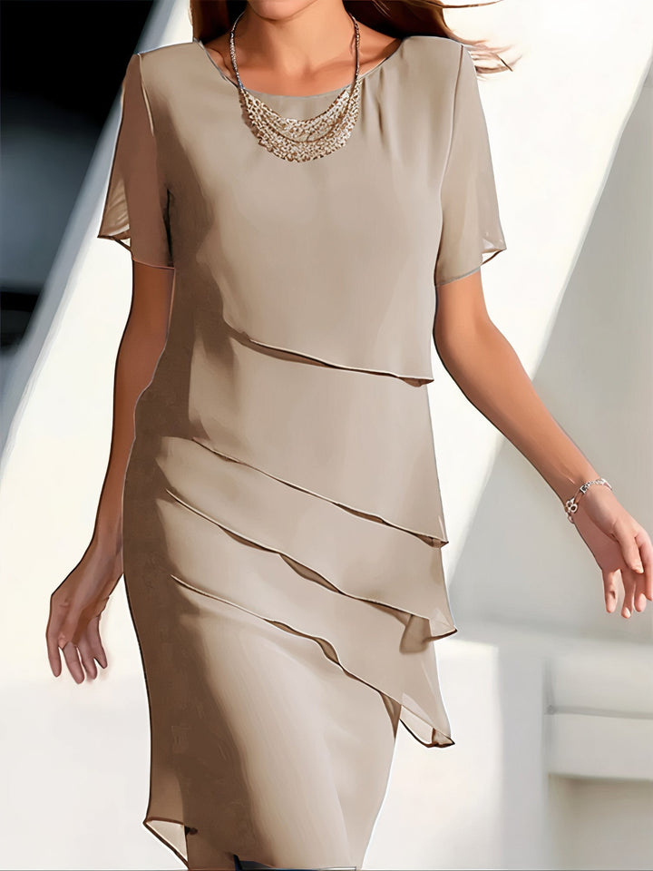 Bernadette - Plissiertes Chiffonkleid