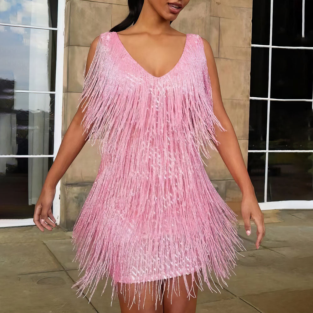 Camryn - Schickes, glitzerndes Wickelkleid für Damen