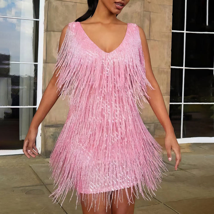 Camryn - Schickes, glitzerndes Wickelkleid für Damen
