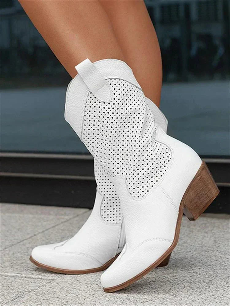 Queenie - Damen Westernstiefel leicht mit Reißverschluss