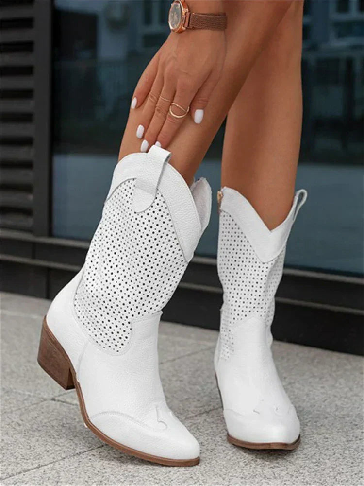 Queenie - Damen Westernstiefel leicht mit Reißverschluss