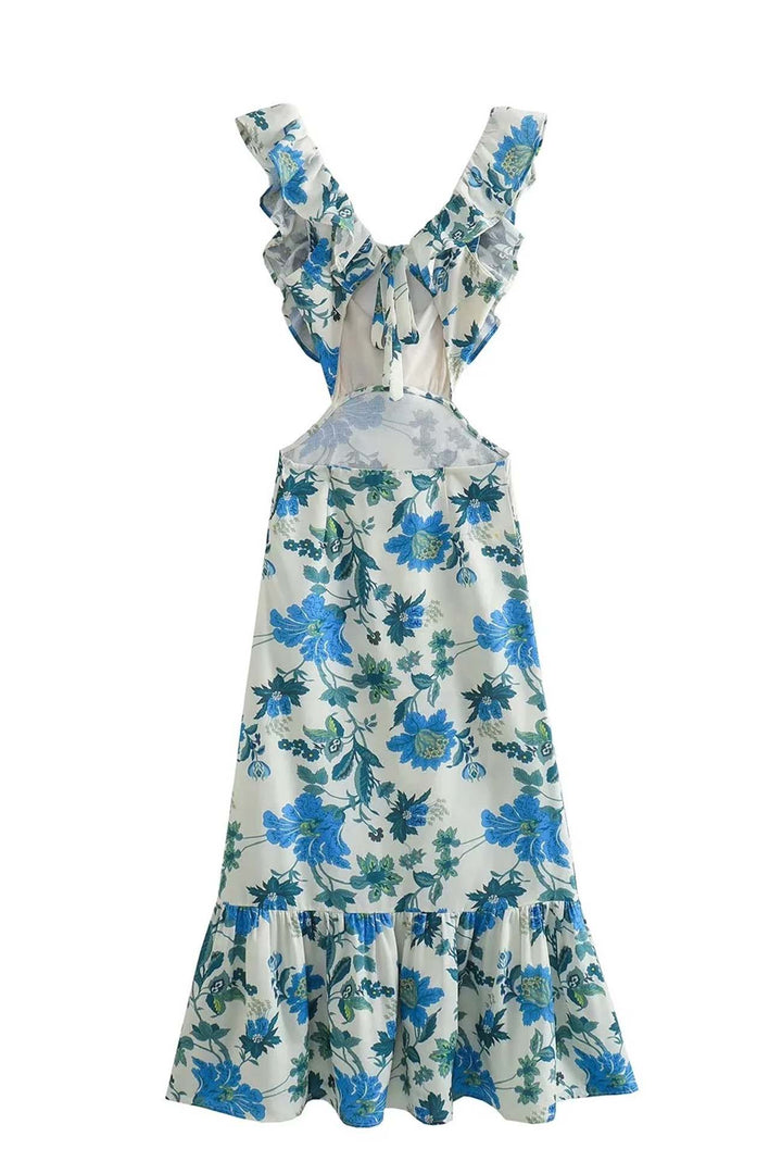 Charlotte - Feminines Maxikleid mit Rüschen-Trägern für den Sommer