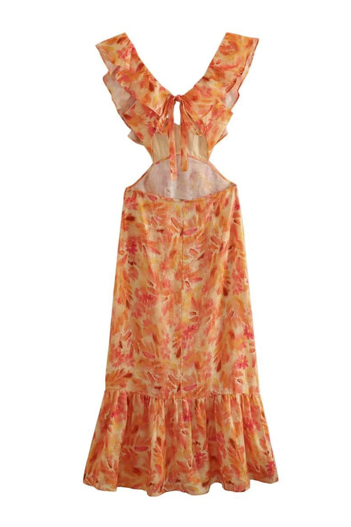 Charlotte - Feminines Maxikleid mit Rüschen-Trägern für den Sommer