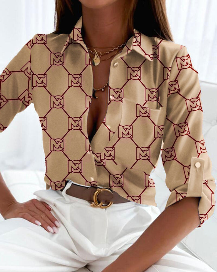 Chiara – Elegantes Slim-Fit Hemd mit Modischem Print