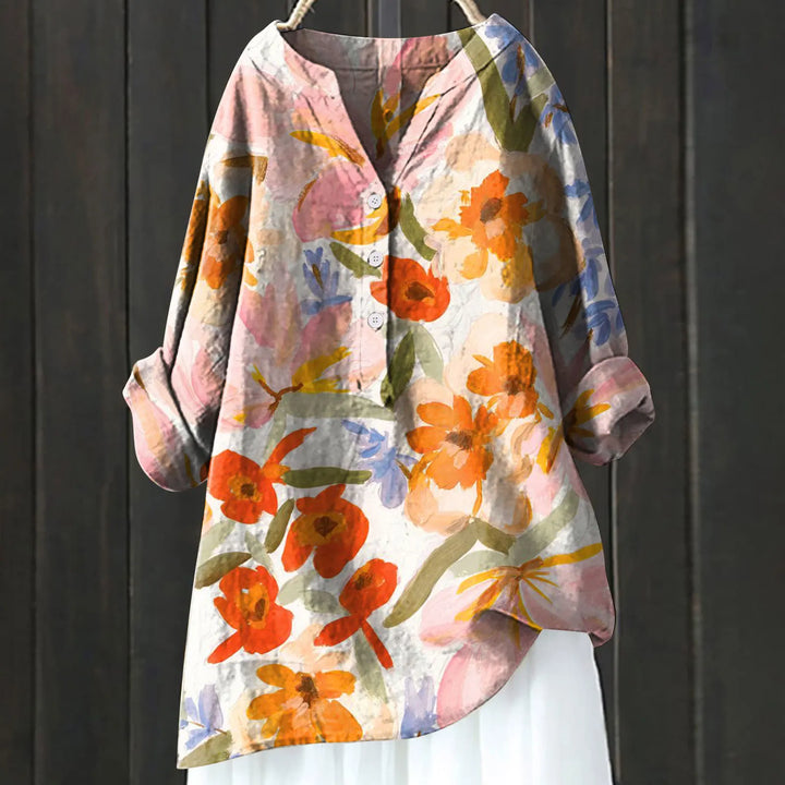 Leah - Elegante und Bequeme Blumenbluse