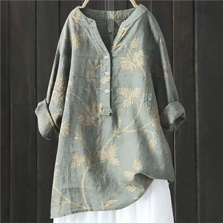Leah - Elegante und Bequeme Blumenbluse