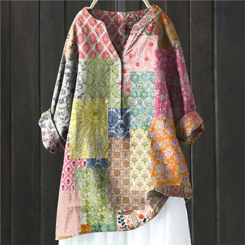 Leah - Elegante und Bequeme Blumenbluse